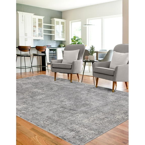 Unique Loom Portland Collection Area Rug - Woodburn (2' 2" x 3' 1" Rectangle Gray/Ivory)