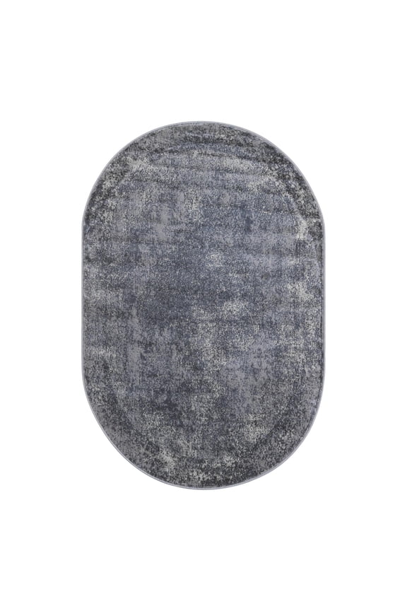Portland Collection Area Rug - Woodburn (4' 1" x 6' 1" Oval Gray/Ivory)
