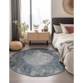 thumbnail image 1 of Unique Loom Portland Collection Area Rug - Woodburn (5' 1" Round Blue/Ivory), 1 of 10