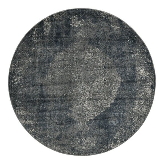 Unique Loom Portland Collection Area Rug - Woodburn (7' 1" Round Blue/Ivory)