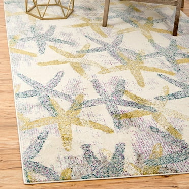 Unique Loom Positano Collection Area Rug - Fisherman (5' 1" x 8' Rectangle Beige/Blue)