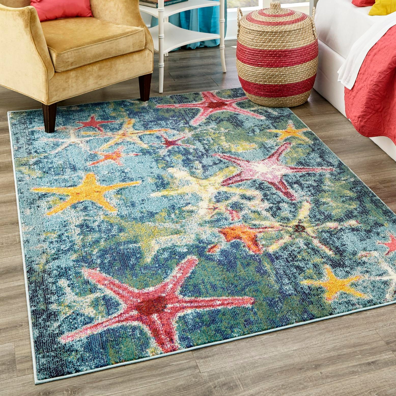 Unique Loom Positano Collection Area Rug - Seashore (5' 1