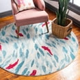 thumbnail image 1 of Unique Loom Positano Collection Area Rug - Shoal (8' Round Beige/Blue), 1 of 7
