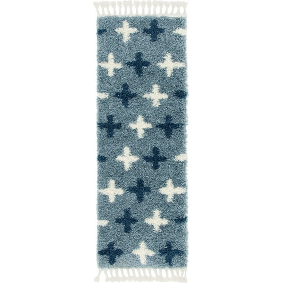 Unique Loom Positive Hygge Shag Modern Geometric Area Rug or Runner