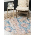 thumbnail image 1 of Unique Loom Prado Basilica Rug Blue/Beige 8' Round Striped Modern Perfect For Dining Room Entryway Bed Room, 1 of 6