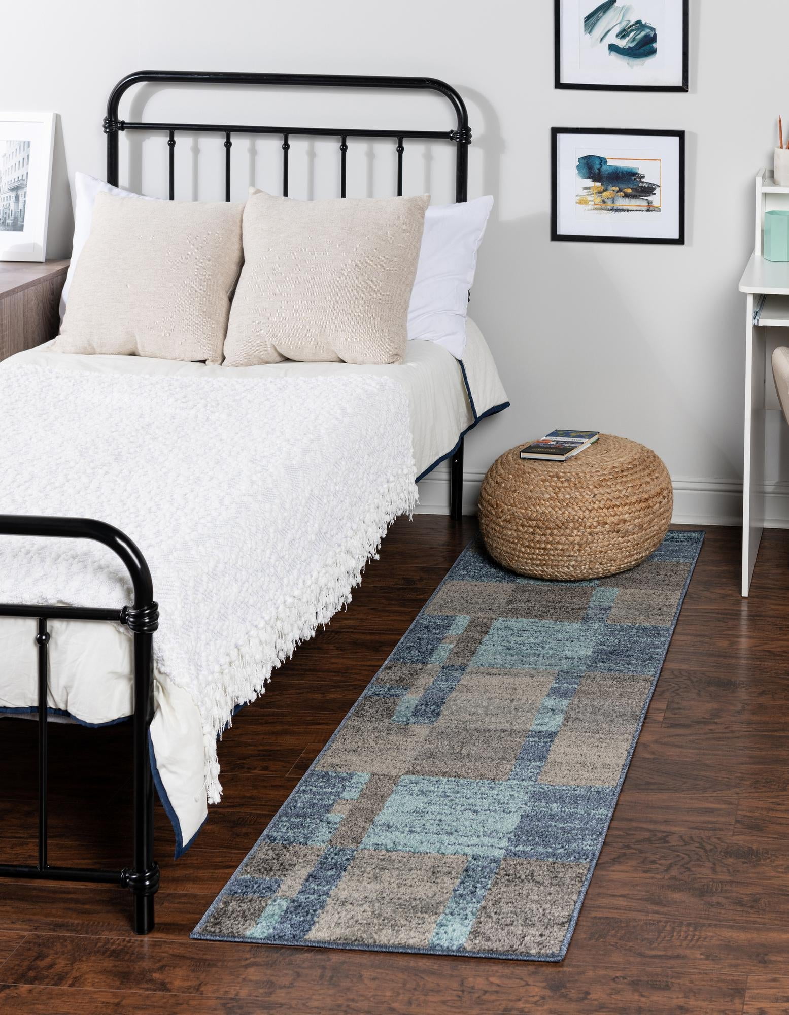 Unique Loom Providence Autumn Rug Blue Gray 2' 7" x 12' 0" Runner