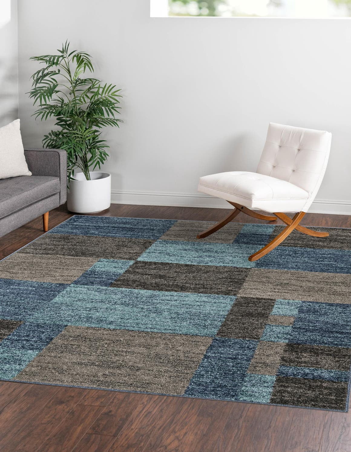 Unique Loom Providence Autumn Rug Blue Gray/Light Brown 7' 10" Square ...