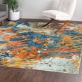 thumbnail image 1 of Unique Loom Vivid Collection Area Rug - Pune (7' 10" Square Multi/Beige), 1 of 7
