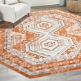 thumbnail image 1 of Unique Loom Charlotte Collection Area Rug - Quail (5' 3" Octagon Terracotta/Light Blue), 1 of 7