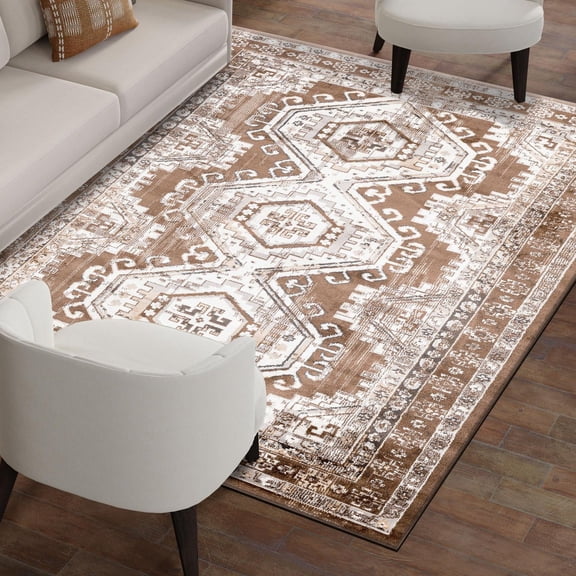Unique Loom Charlotte Collection Area Rug - Quail (4' 1" x 6' 1" Rectangle Brown/Gray)