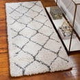 thumbnail image 1 of Unique Loom Rabat Shag Collection Area Rug - Fractured (2' 7" x 10' Runner Ivory/Gray), 1 of 7