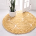 thumbnail image 1 of Unique Loom Rabat Shag Collection Area Rug - Fractured (8' Round Yellow/Ivory), 1 of 5