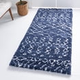 thumbnail image 1 of Unique Loom Rabat Shag Collection Area Rug - Geometric (2' 7" x 10' Runner Navy Blue/Ivory), 1 of 7