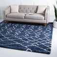 thumbnail image 1 of Unique Loom Rabat Shag Collection Area Rug - Geometric (8' Square Navy Blue/Ivory), 1 of 7