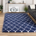 thumbnail image 1 of Unique Loom Rabat Shag Collection Area Rug - Marble (7' 10" x 10' Rectangle Navy Blue/Ivory), 1 of 7