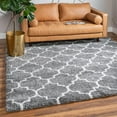 thumbnail image 1 of Unique Loom Rabat Shag Collection Area Rug - Marble (8' Square Gray/Ivory), 1 of 7