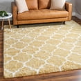 thumbnail image 1 of Unique Loom Rabat Shag Collection Area Rug - Marble (8' Square Yellow/Ivory), 1 of 7