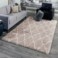 thumbnail image 1 of Unique Loom Rabat Shag Collection Area Rug - Trellis (8' x 10' Rectangle Taupe/Ivory), 1 of 7