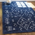 thumbnail image 1 of Unique Loom Rabat Shag Collection Area Rug - Tribal (8' x 10' Rectangle Navy Blue/Ivory), 1 of 6