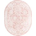 thumbnail image 1 of Unique Loom Radcliffe Oxford Rug Pink/Ivory 8' x 10' Oval Border Bohemian Perfect For Dining Room Bed Room Play Room, 1 of 1
