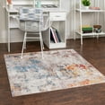 thumbnail image 1 of Unique Loom Rainbow Collection Area Rug - Dispersive (4' Square Multi/Beige), 1 of 7