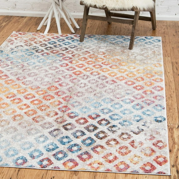 Unique Loom Rainbow Collection Area Rug - Spectral (10' x 13' 1" Rectangle Multi/Beige)