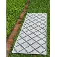thumbnail image 1 of Unique Loom Raised Trellis Indoor/Outdoor Trellis Rug Gray/Silver 2' x 6' 1" Runner Geometric Traditional Perfect For Patio Deck Garage Entryway, 1 of 5