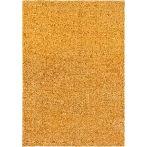 Unique Loom Davos Shag Collection Area Rug - Solid (10' x 14' 1" Rectangle Sun Yellow)