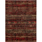 Unique Loom Relay Saturn Rug Burgundy/Beige 9' x 12' Rectangle Overdyed Transitional Perfect For Living Room Bed Room Dining Room Office