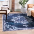 thumbnail image 1 of Unique Loom Renaissance Collection Area Rug - Roma (10' 6" Square Navy Blue/Aqua), 1 of 7