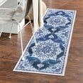 thumbnail image 1 of Unique Loom Renaissance Collection Area Rug - Roma (2' x 6' 1" Runner Navy Blue/Aqua), 1 of 7