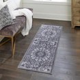 thumbnail image 1 of Unique Loom Renaissance Collection Area Rug - Roma (2' x 8' Runner Dark Gray/Black), 1 of 7