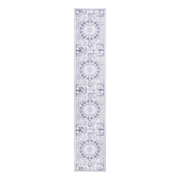 Unique Loom Renaissance Collection Area Rug - Roma (2' x 10' Runner Light Gray/Black)