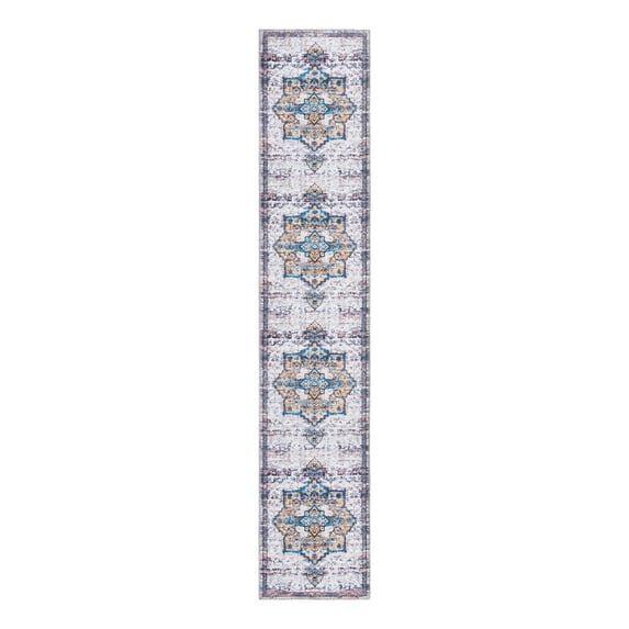 Unique Loom Renaissance Collection Area Rug - Roma (2' x 10' Runner Sea Salt White/Yellow)