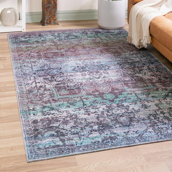 Unique Loom Renaissance Collection Area Rug - Roma (3' 11" x 6' 1" Rectangle Blue Green/Light Green)