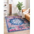 thumbnail image 1 of Unique Loom Renaissance Collection Area Rug - Roma (5' 11" x 9' Rectangle Ivory Blue/Black), 1 of 6