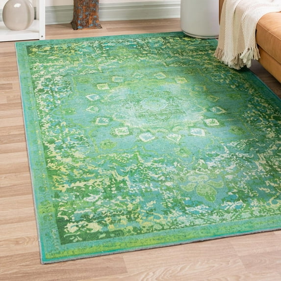 Unique Loom Renaissance Collection Area Rug - Roma (5' 11" x 9' Rectangle Spring Green/Light Blue)