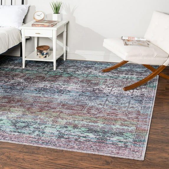 Unique Loom Renaissance Collection Area Rug - Roma (5' 3" Square Blue Green/Light Green)
