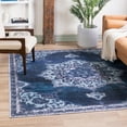 thumbnail image 1 of Unique Loom Renaissance Collection Area Rug - Roma (7' 3" Square Navy Blue/Aqua), 1 of 7