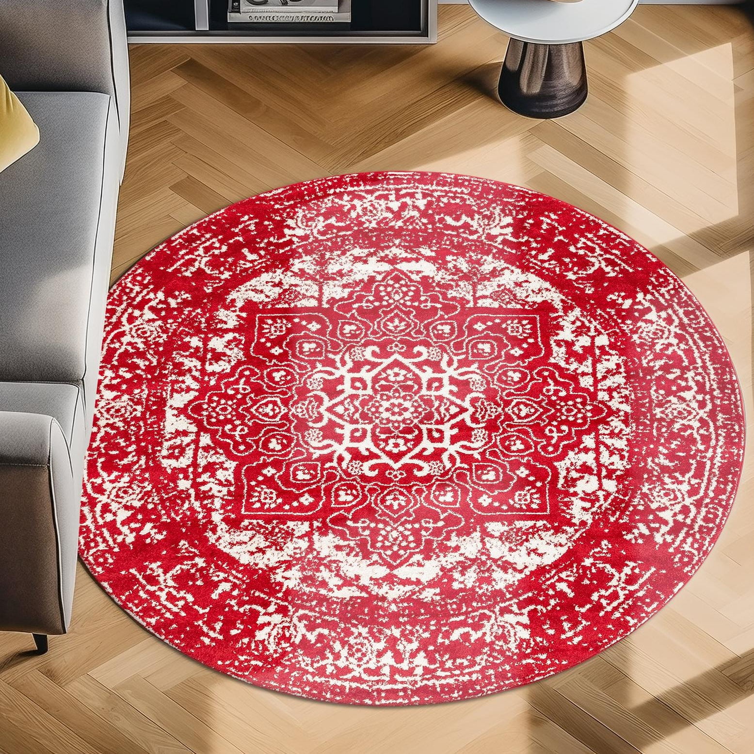 Unique Red Rug Unique Loom Medallion Richmond Rug, Red/Ivory, 3' 3