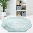 thumbnail image 1 of Unique Loom Richmond Collection Area Rug - Medallion (5' 3" Octagon Aqua/Ivory), 1 of 6