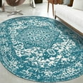 thumbnail image 1 of Unique Loom Richmond Collection Area Rug - Medallion (5' 3" x 8' Oval Turquoise/Ivory), 1 of 6