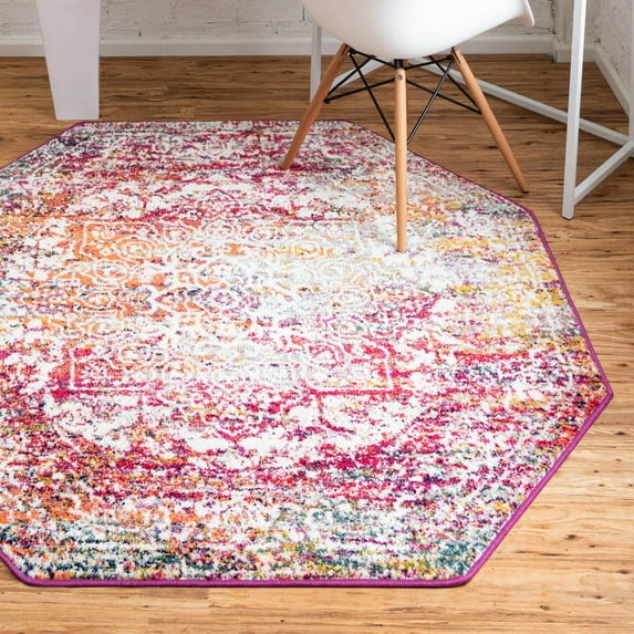 Unique Loom Richmond Collection Area Rug - Medallion (5' Octagon Multi/Gray)