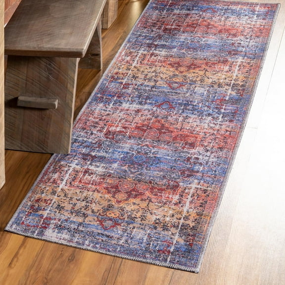 Unique Loom Renaissance Collection Area Rug - Roma (2' x 9' 10" Runner Autumn/Blue)