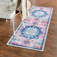 thumbnail image 1 of Unique Loom Renaissance Collection Area Rug - Roma (2' x 13' Runner Ivory Blue/Black), 1 of 7