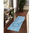 thumbnail image 1 of Unique Loom Roma Renaissance Washable Rug ,2' 7" x 12' 2",Aqua Blue, 1 of 6