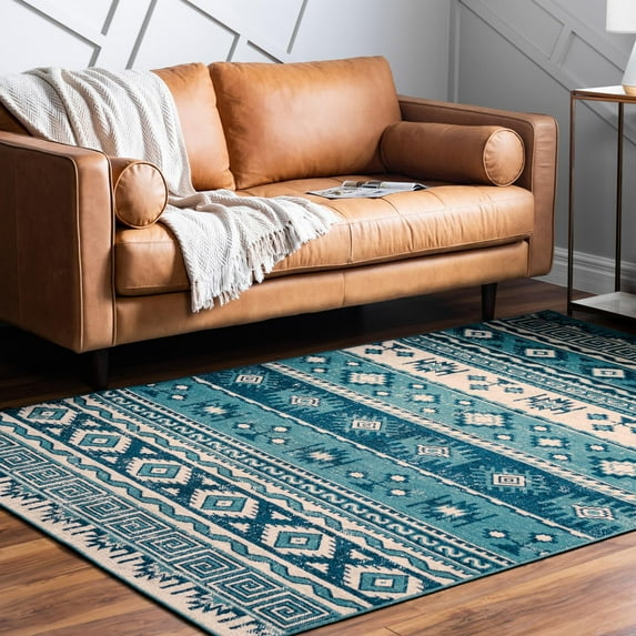 Unique Loom Lucerne Collection Area Rug - Rosengart (7' 10" x 10' Rectangle Blue/Gray)
