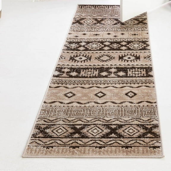 Unique Loom Lucerne Collection Area Rug - Rosengart (2' 7" x 10' Runner Beige/Ivory)