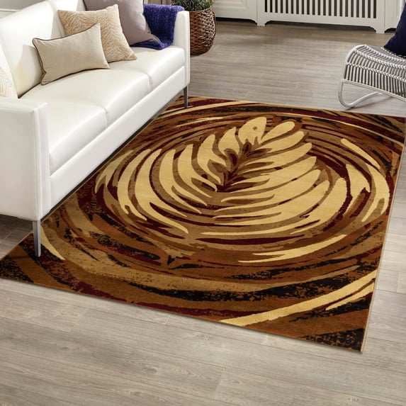 Unique Loom Cafe Collection Area Rug - Rosetta (4' x 6' Rectangle Beige/Brown)