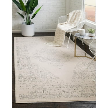 Unique Loom Rossellini Isabella Rug White/Black 2' x 3' 1" Rectangle Textured Border Bohemian Perfect For Living Room Bed Room Dining Room Office